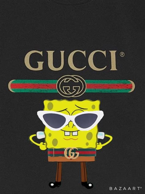 spongebob wearing gucci|Gucci spongebob wallpaper.